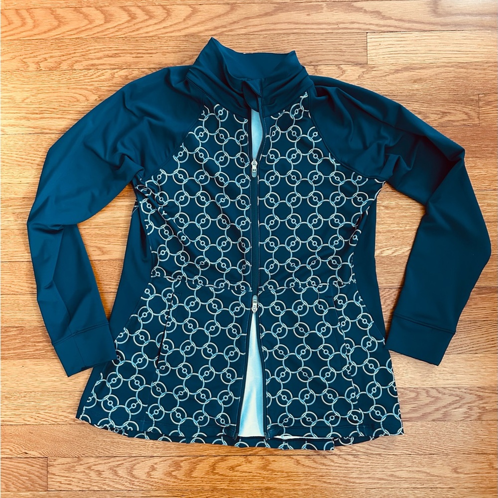 Peter Millar Navy and White Patterned Athletic Jacket - Picture 3 of 4
